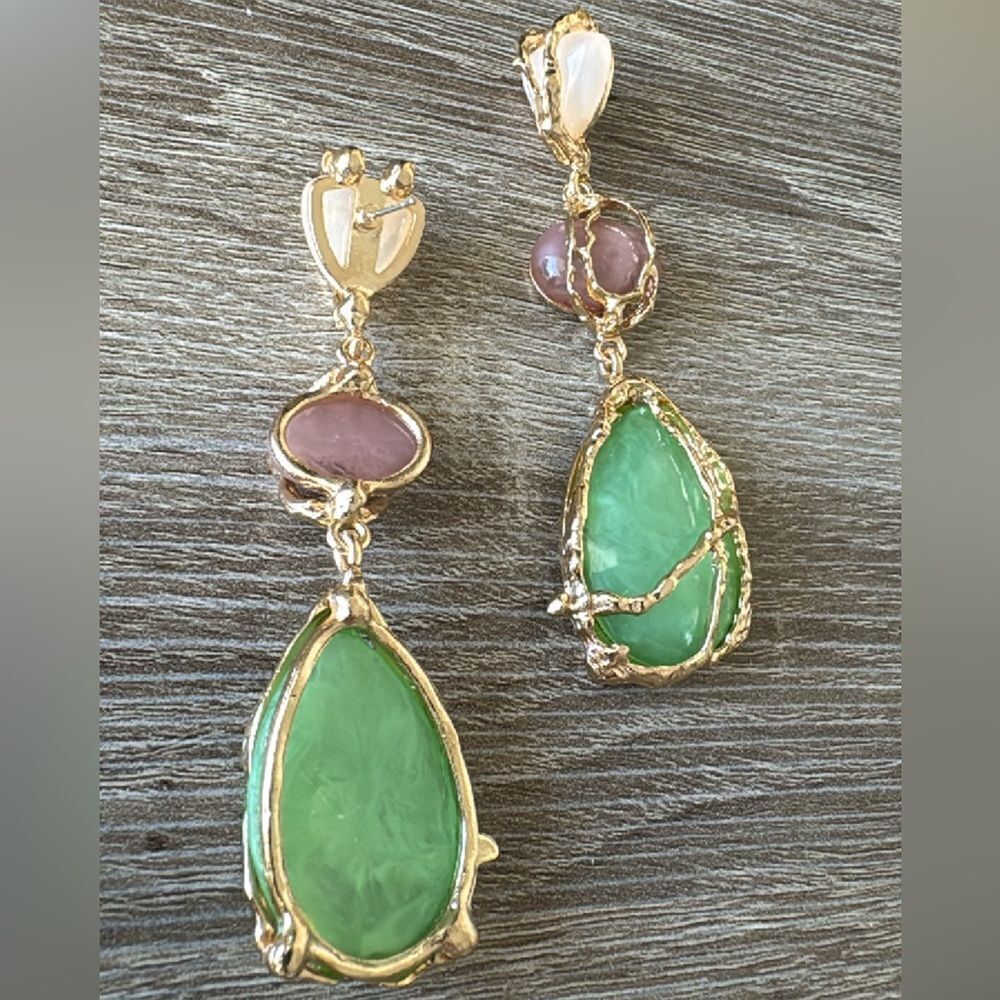 Statement drop earrings A482 - Picture 3 of 4